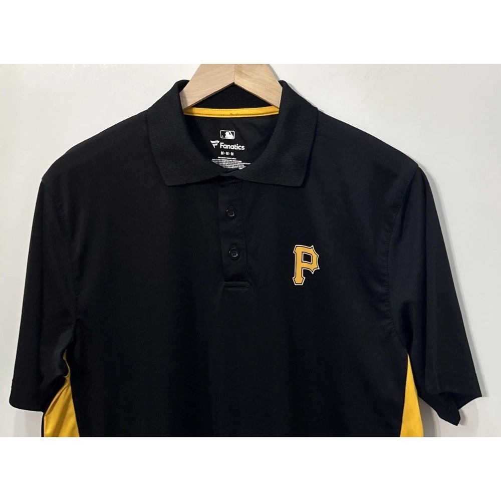 Pittsburgh‎ Pirates Men's Polo Collared Shirt MLB Baseball Golf Black Medium
